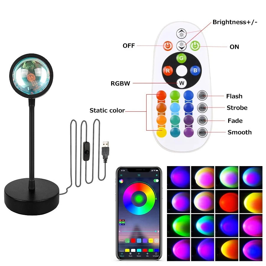 Sunset Projector Lamp Bluetooth Night Light